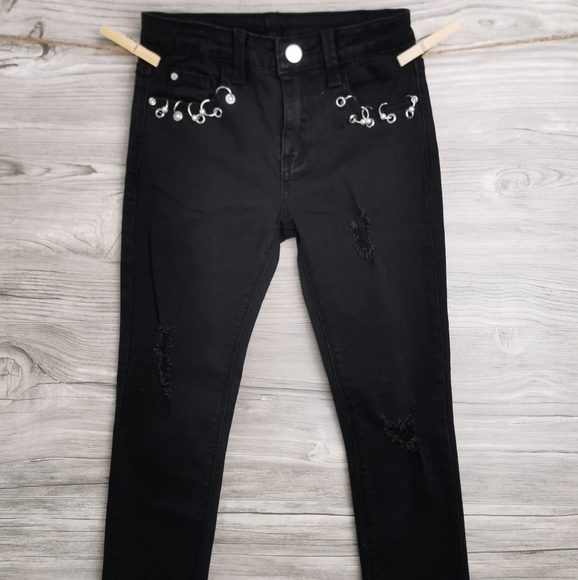 SIZE 8 YEARS DEX Kids, 'Lace It Up' Ripped Black Jeans NWT B54 - Picture 7 of 7